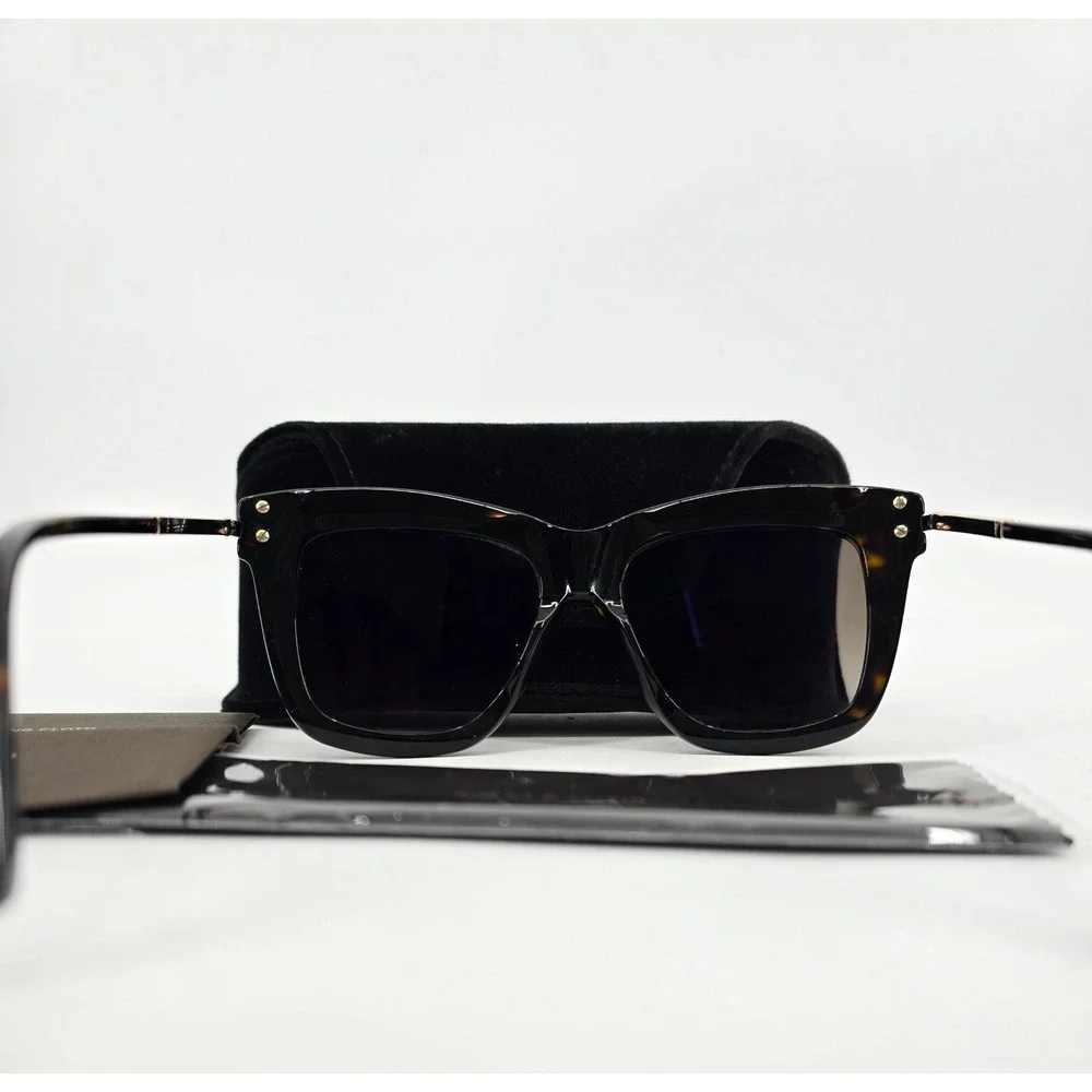 Tom Ford Dasha TF922 52H Polarized Tortoise Square Sunglasses Gold Italy